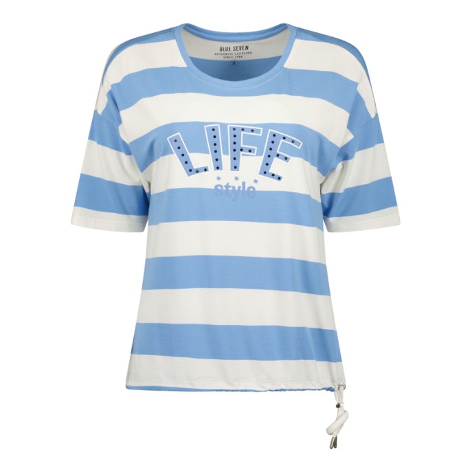 Blue Seven T-shirt stripes licht blauw 105894
